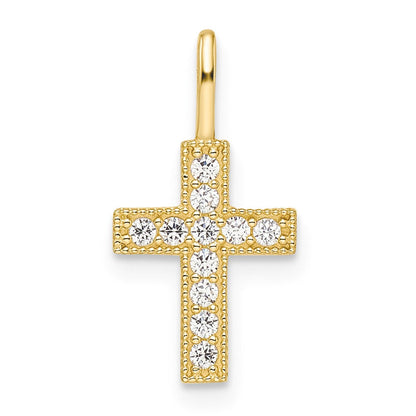 14K Gelbgold 14K Zirkonia Kreuz Anhänger