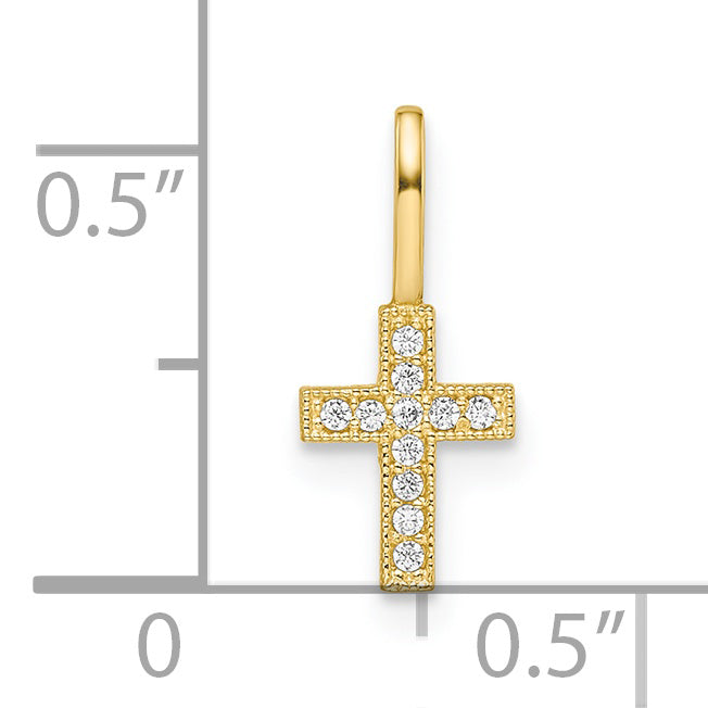 14K Gelbgold 14K Zirkonia Kreuz Anhänger