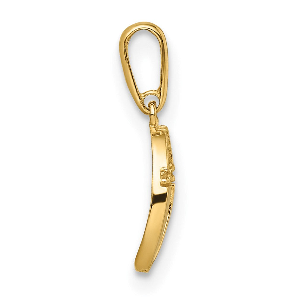 14K Gelbgold Zirkonia Kreuz Anhänger