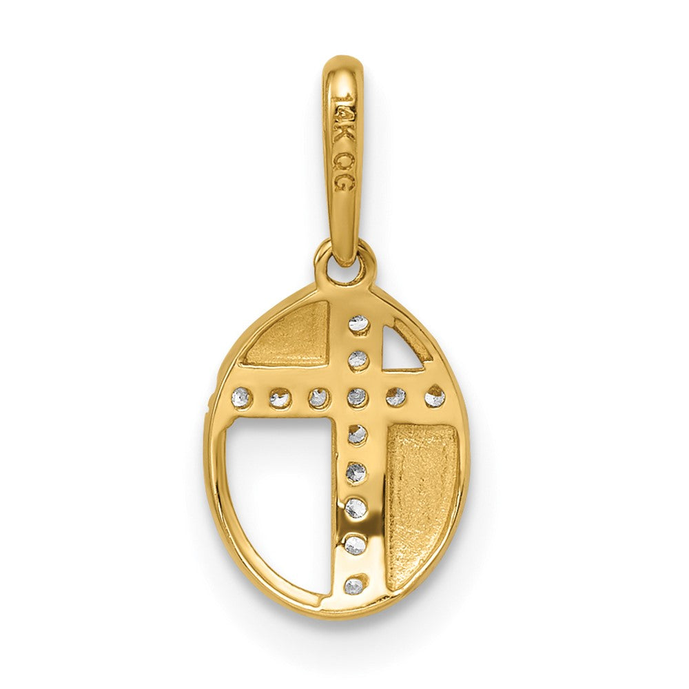 14K Gelbgold Zirkonia Kreuz Anhänger