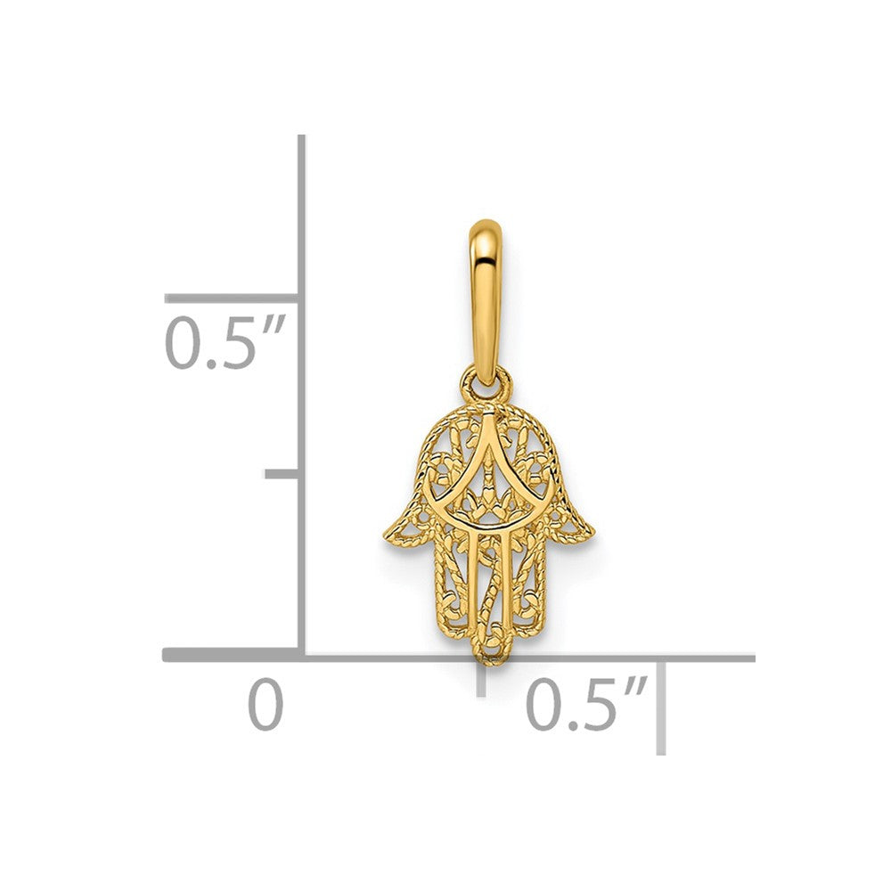 14K Gelbgold 14K Hamsa Anhänger