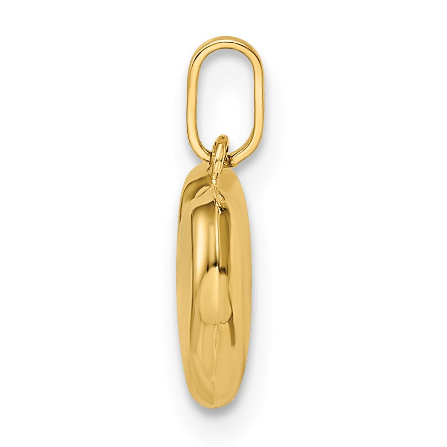 14K Gelbgold 14K Poliert Gewölbt Herz Anhänger