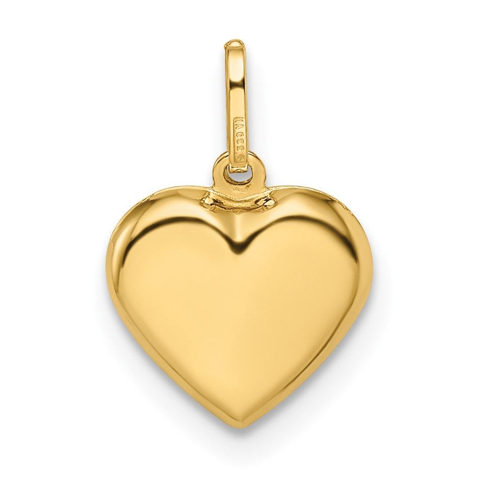 14K Gelbgold 14K Poliert Gewölbt Herz Anhänger