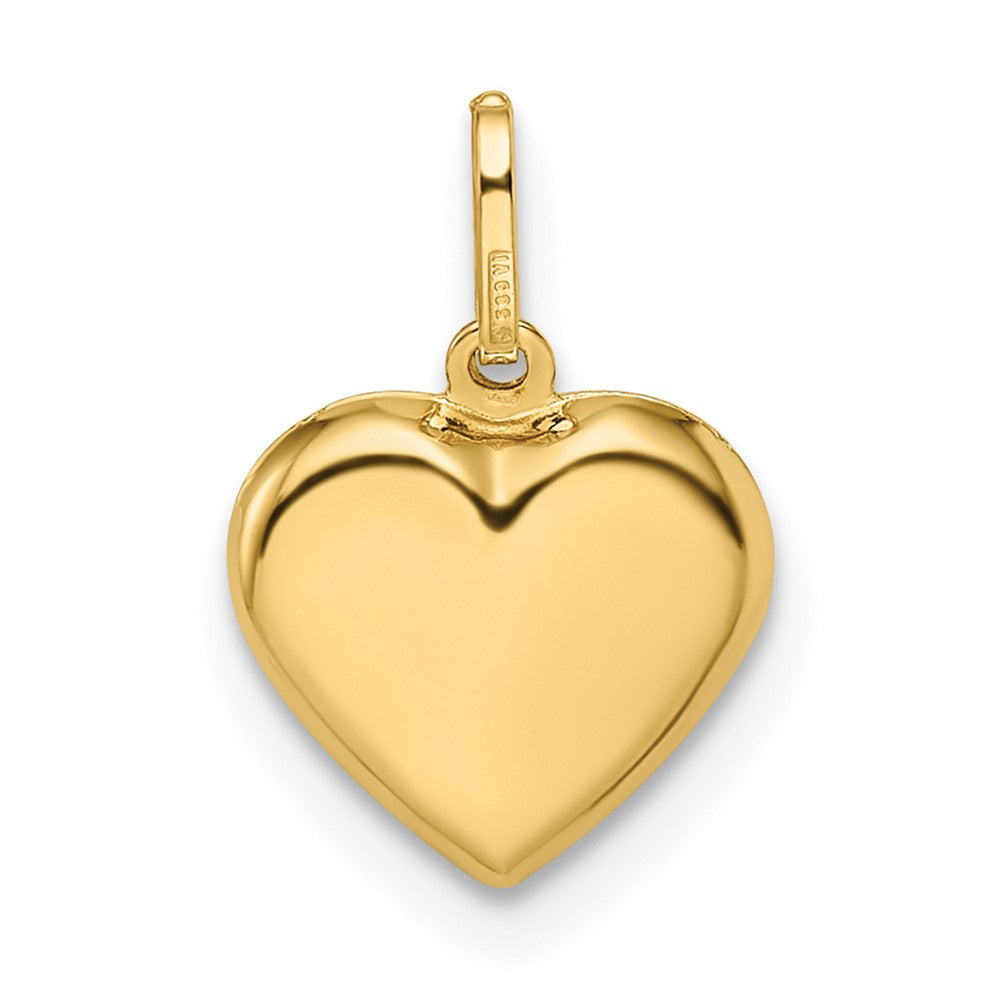 14K Gelbgold 14K Poliert Gewölbt Herz Anhänger