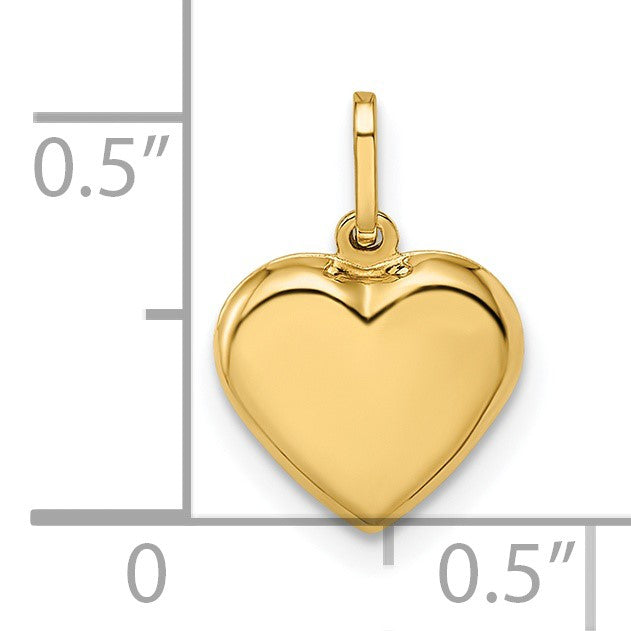 14K Gelbgold 14K Poliert Gewölbt Herz Anhänger