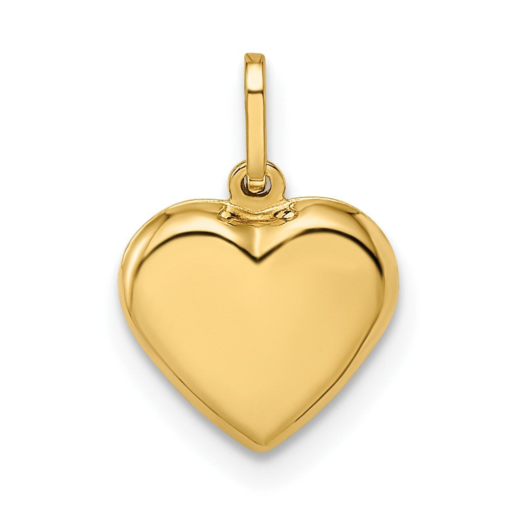 14K Gelbgold 14K Poliert Gewölbt Herz Anhänger