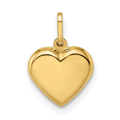 14K Gelbgold 14K Poliert Gewölbt Herz Anhänger