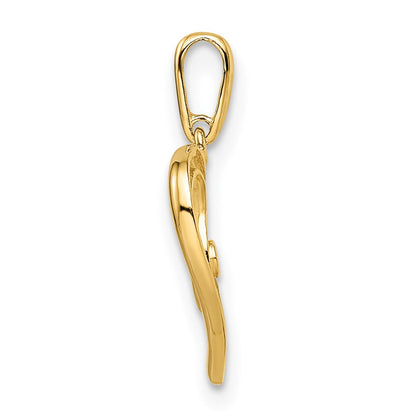 14K Gelbgold 14K Zirkonia Herz Anhänger
