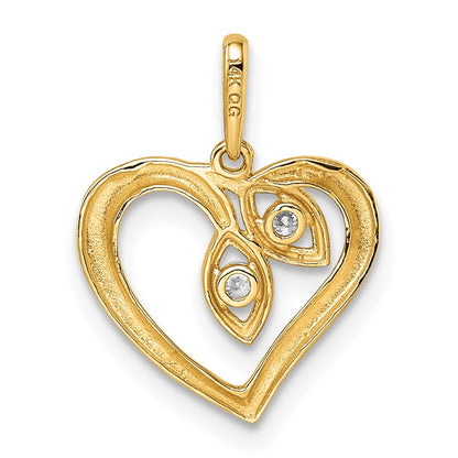 14K Gelbgold 14K Zirkonia Herz Anhänger