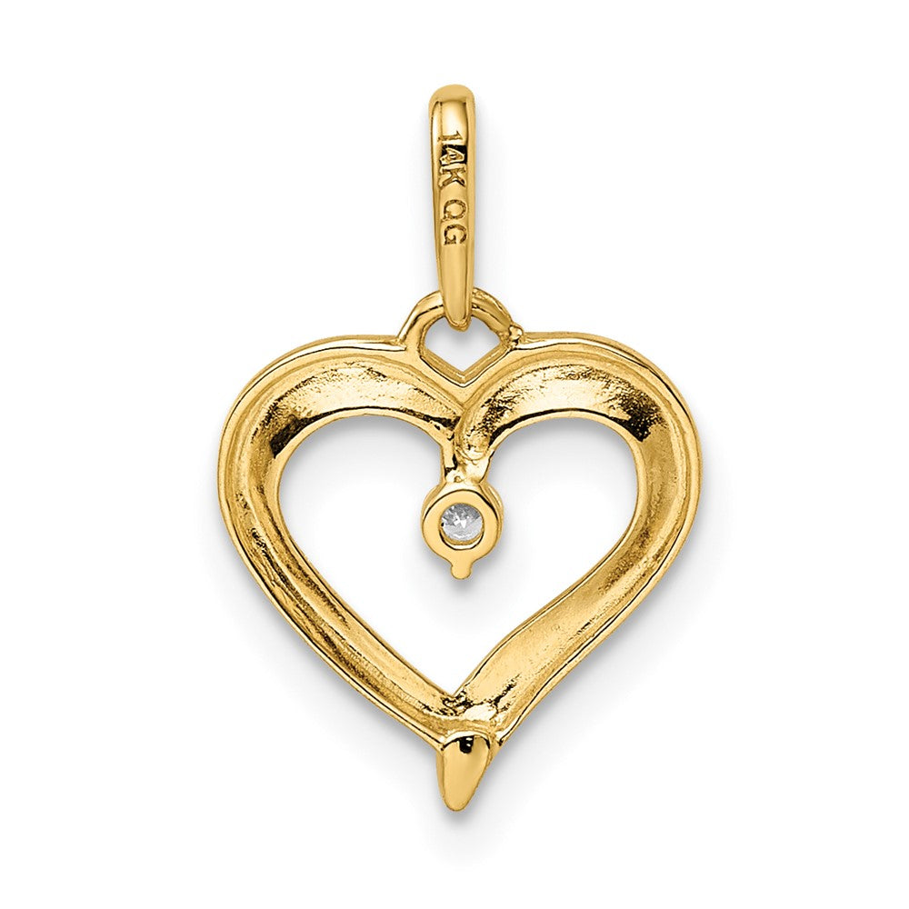 14K Gelbgold 14K Zirkonia Herz Anhänger