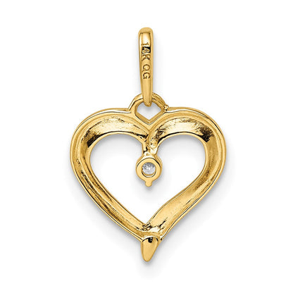 14K Gelbgold 14K Zirkonia Herz Anhänger