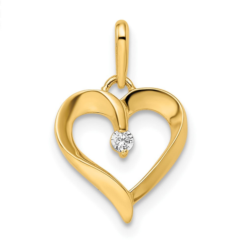 14K Gelbgold 14K Zirkonia Herz Anhänger