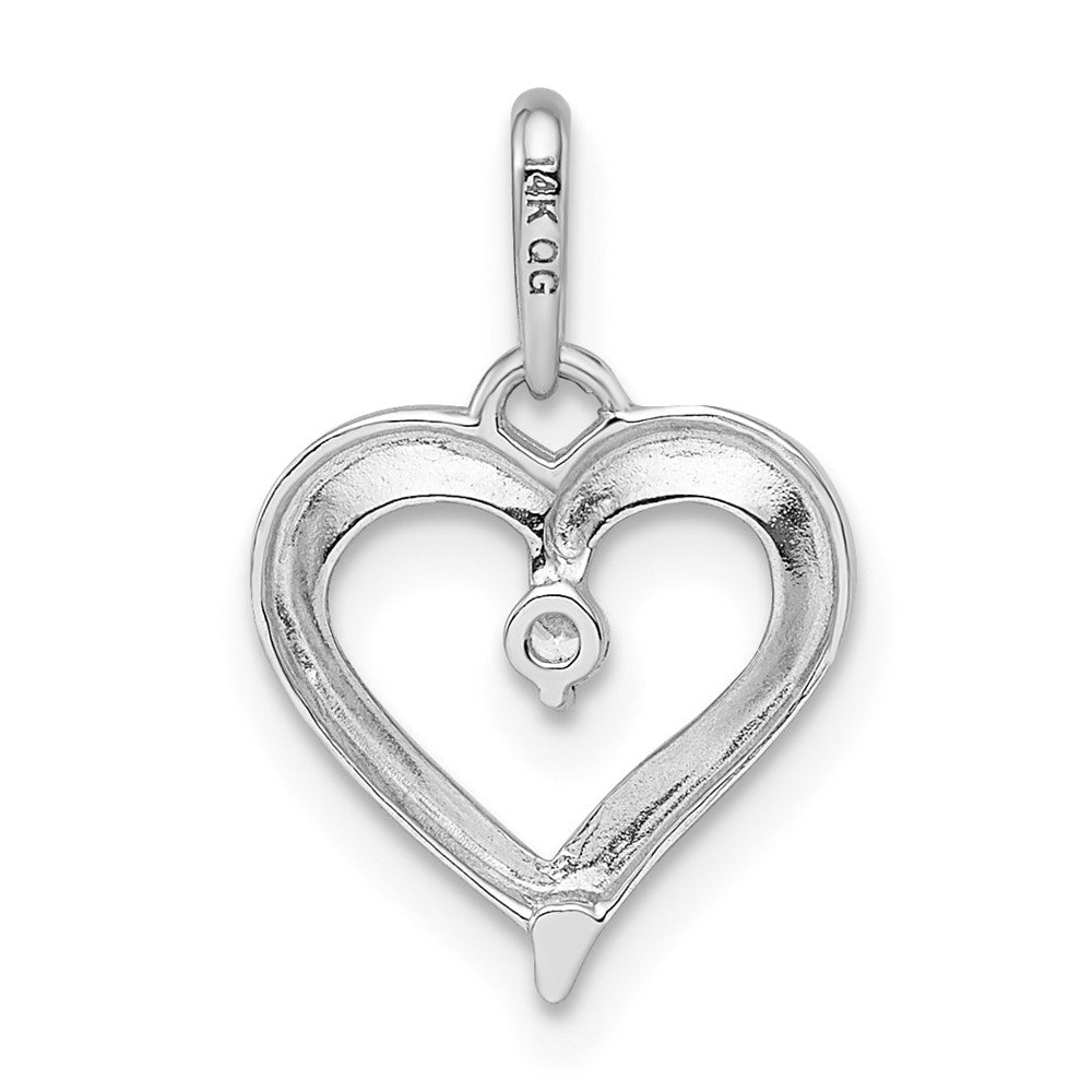 14K Weißgold 14K Weißgold Zirkonia Herz Anhänger