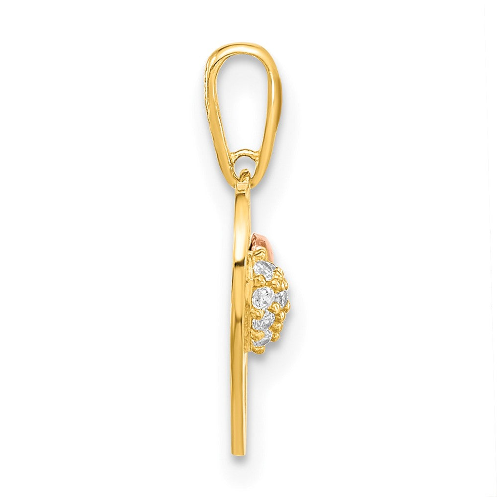 14K Bicolor 14K Bicolor Herz mit Zirkonia Anhänger