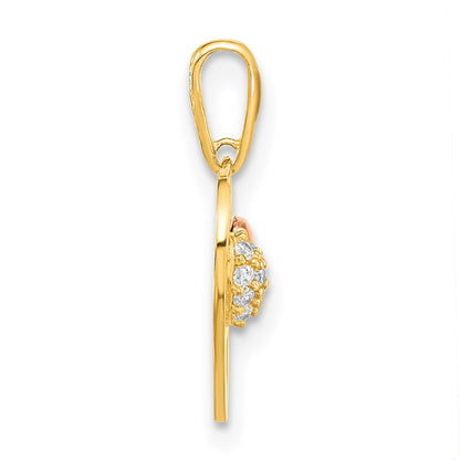 14K Bicolor 14K Bicolor Herz mit Zirkonia Anhänger