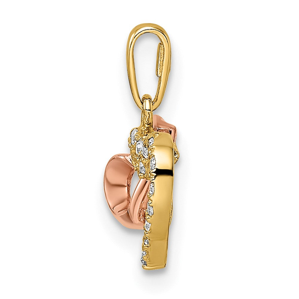 14K Bicolor 14K Bicolor Zirkonia Herzen Anhänger