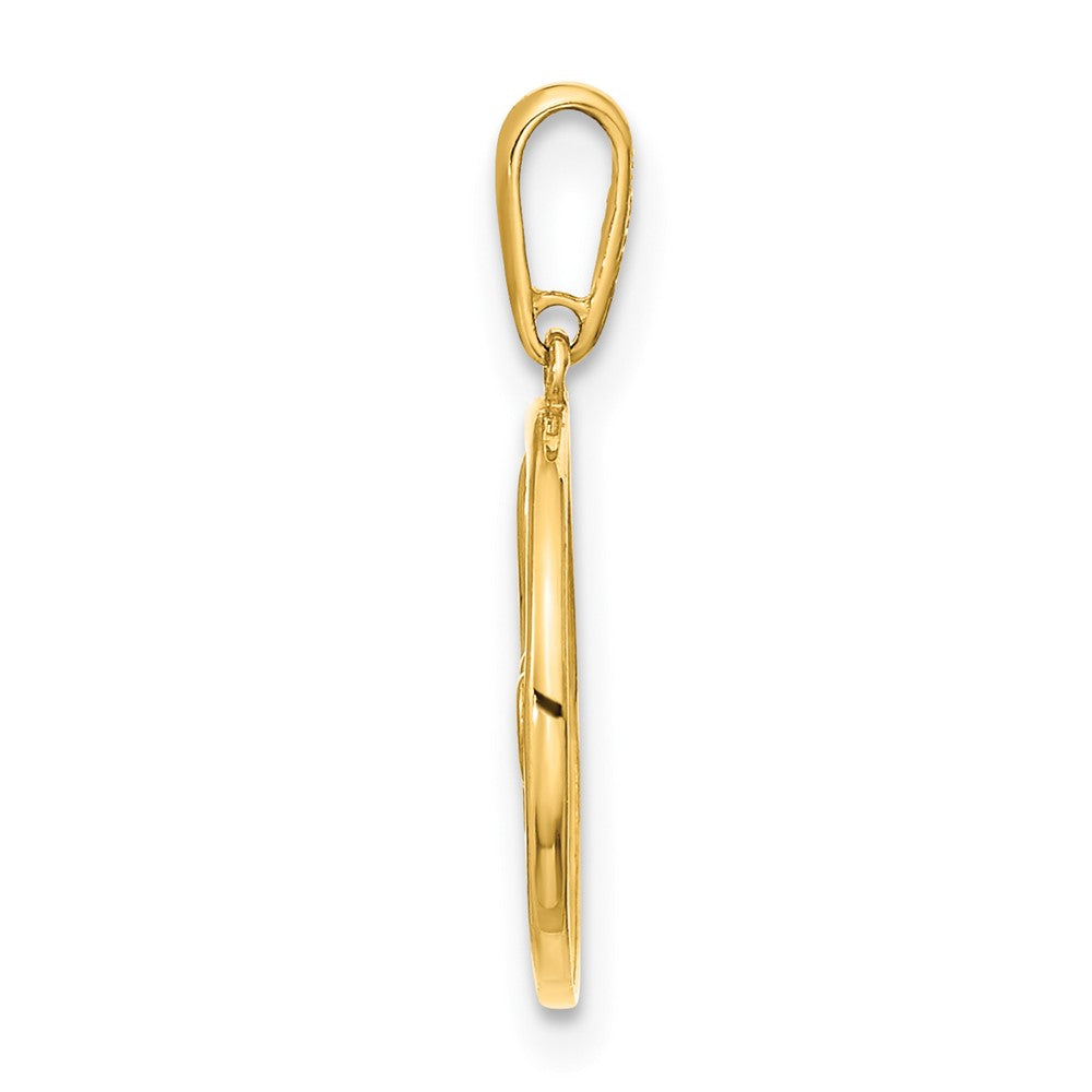 14K Gelbgold 14K Poliert Kreis Liebe Anhänger