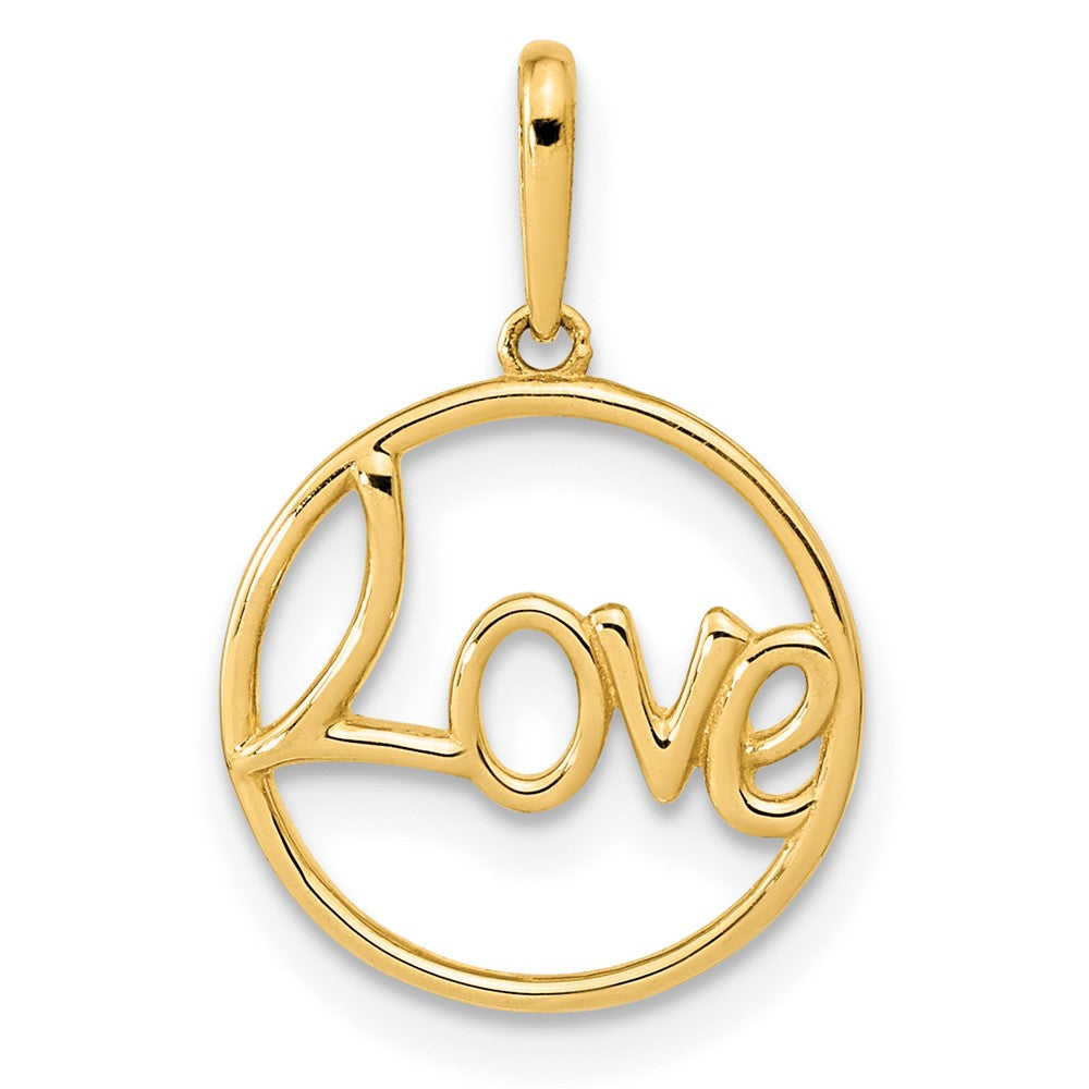 14K Gelbgold 14K Poliert Kreis Liebe Anhänger