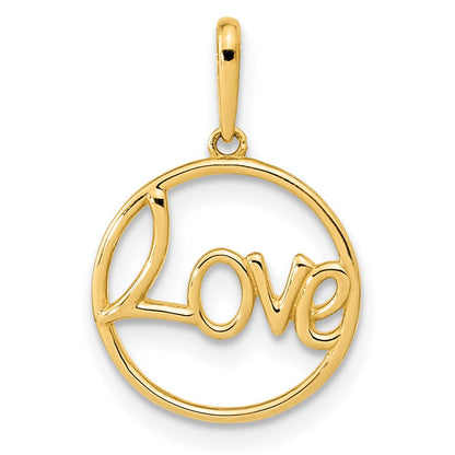 14K Gelbgold 14K Poliert Kreis Liebe Anhänger