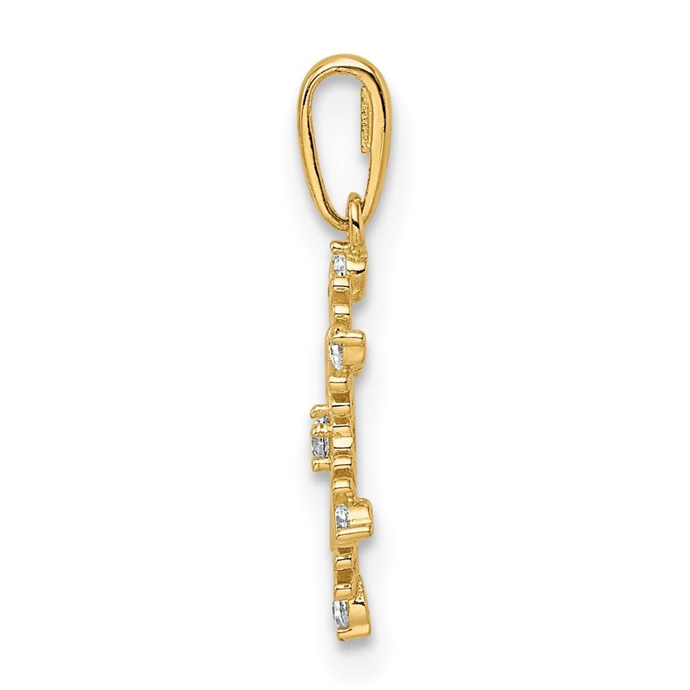 14K Gelbgold 14K Zirkonia Schneeflocke Anhänger