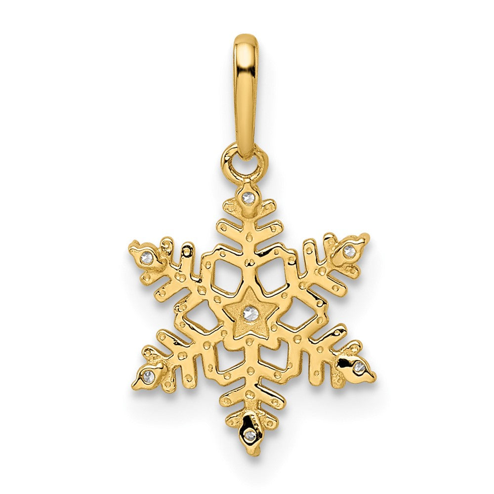 14K Gelbgold 14K Zirkonia Schneeflocke Anhänger