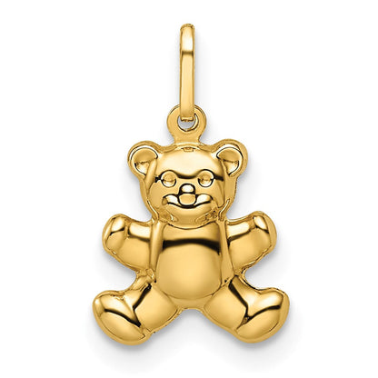 14K Gelbgold 14K Poliert Gewölbt Teddy Bär Anhänger