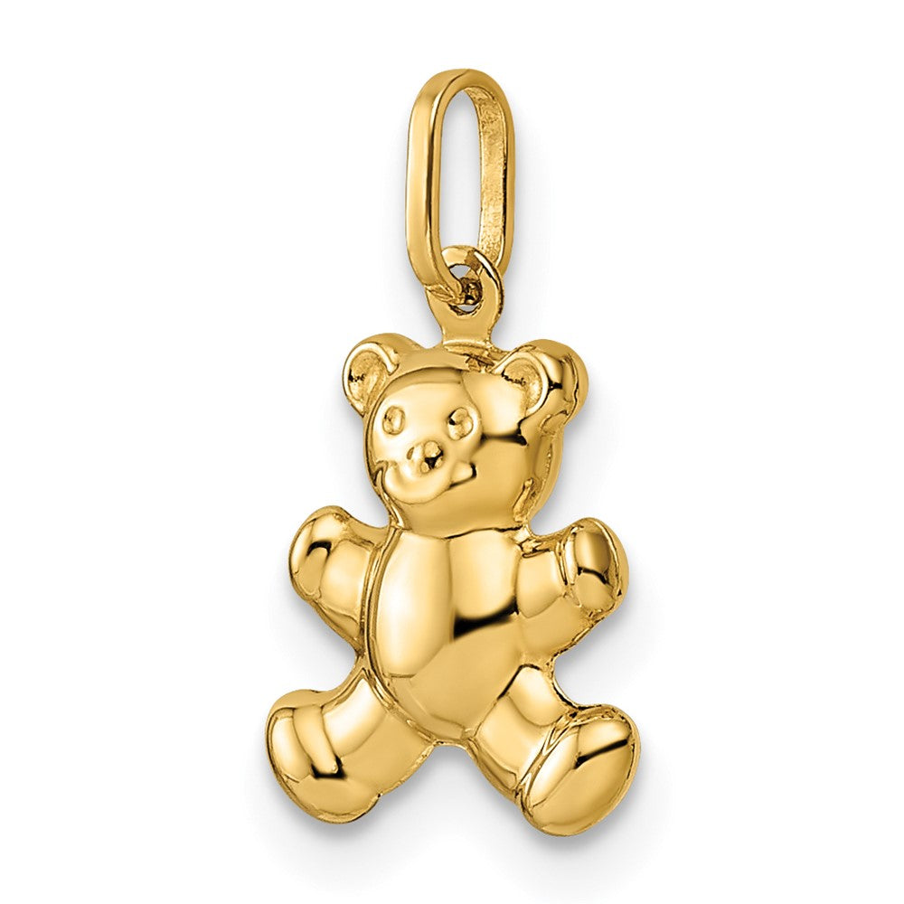 14K Gelbgold 14K Poliert Gewölbt Teddy Bär Anhänger