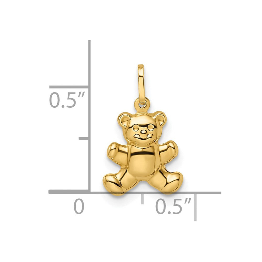 14K Gelbgold 14K Poliert Gewölbt Teddy Bär Anhänger