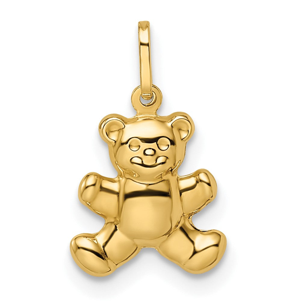 14K Gelbgold 14K Poliert Gewölbt Teddy Bär Anhänger