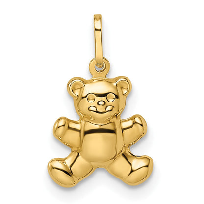 14K Gelbgold 14K Poliert Gewölbt Teddy Bär Anhänger