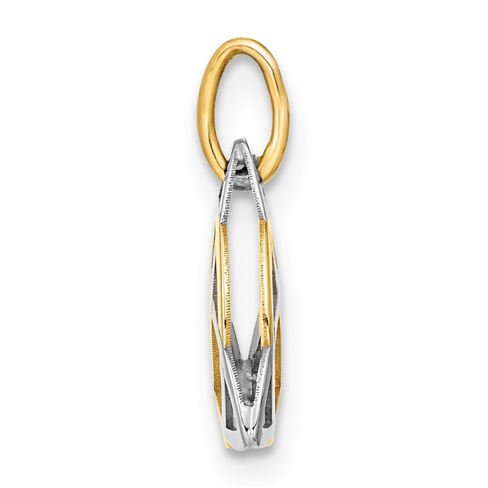 14K Gelb & Rhodium 14K Gold mit Weiß Rhodium Poliert Keltisch Anhänger