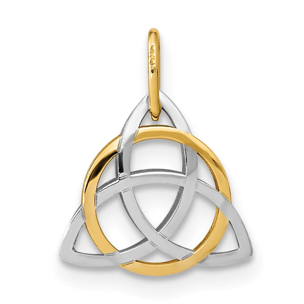 14K Gelb & Rhodium 14K Gold mit Weiß Rhodium Poliert Keltisch Anhänger