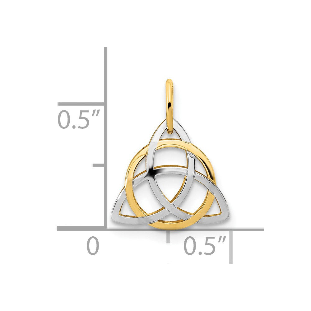 14K Gelb & Rhodium 14K Gold mit Weiß Rhodium Poliert Keltisch Anhänger