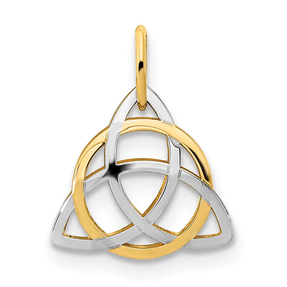 14K Gelb & Rhodium 14K Gold mit Weiß Rhodium Poliert Keltisch Anhänger