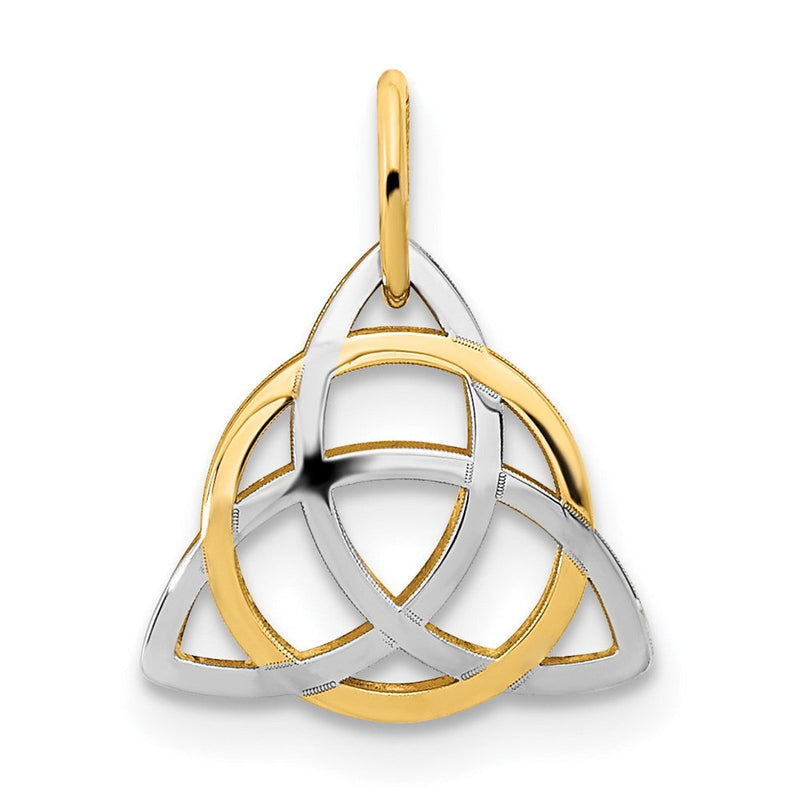 14K Gelb & Rhodium 14K Gold mit Weiß Rhodium Poliert Keltisch Anhänger
