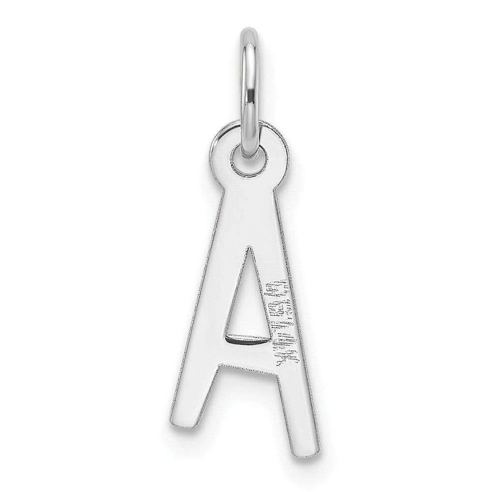 14K Weißgold Schräg Block Buchstabe Initiale Charm