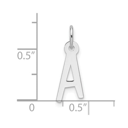 14K Weißgold Schräg Block Buchstabe Initiale Charm