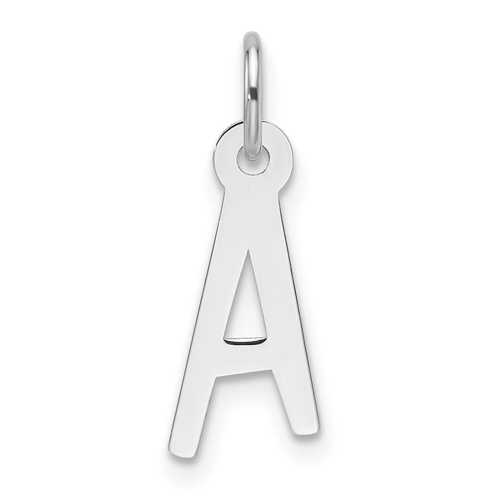 14K Weißgold Schräg Block Buchstabe Initiale Charm