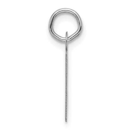 14K Weißgold Schräg Block Buchstabe B Initiale Charm