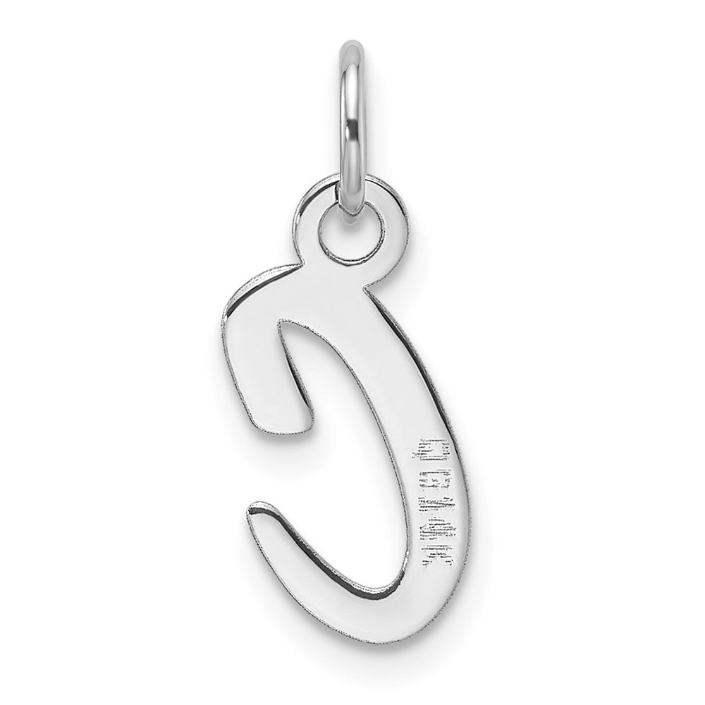 14K Weißgold Schräg Block Buchstabe C Initiale Charm