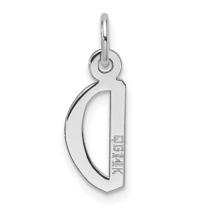 14K Weißgold Schräg Block Buchstabe D Initiale Charm