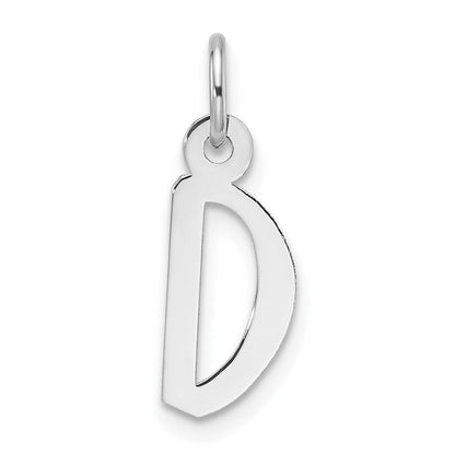 14K Weißgold Schräg Block Buchstabe D Initiale Charm