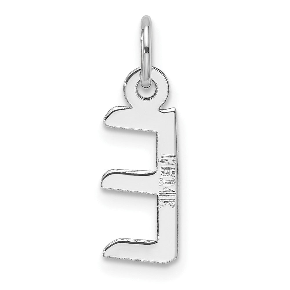 14K Weißgold Schräg Block Buchstabe E Initiale Charm