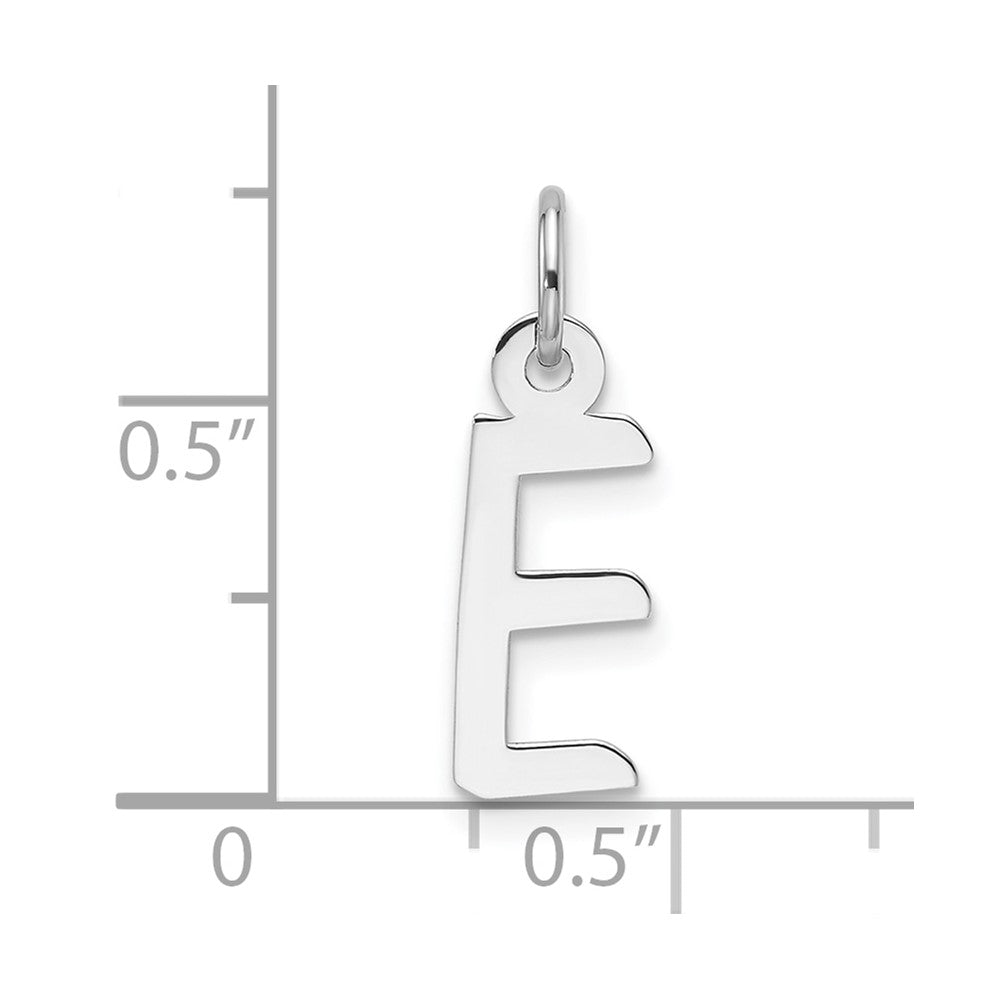 14K Weißgold Schräg Block Buchstabe E Initiale Charm