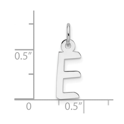14K Weißgold Schräg Block Buchstabe E Initiale Charm