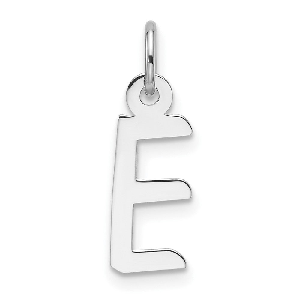 14K Weißgold Schräg Block Buchstabe E Initiale Charm