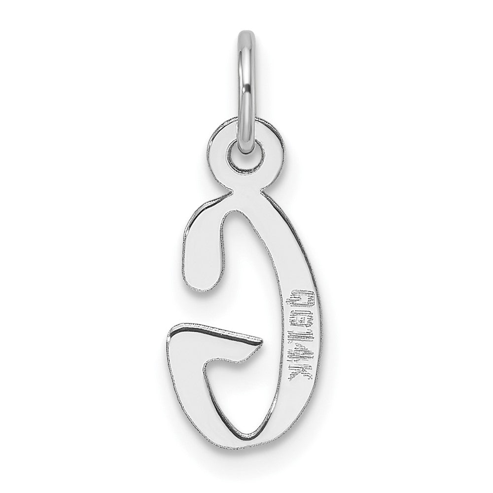 14K Weißgold Schräg Block Buchstabe G Initiale Charm