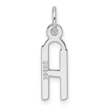 14K Weißgold Schräg Block Buchstabe H Initiale Charm