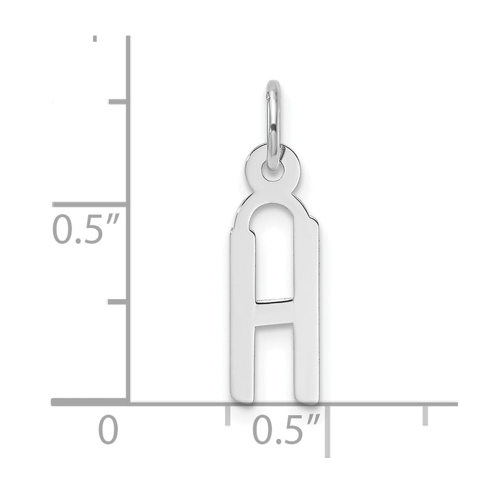 14K Weißgold Schräg Block Buchstabe H Initiale Charm