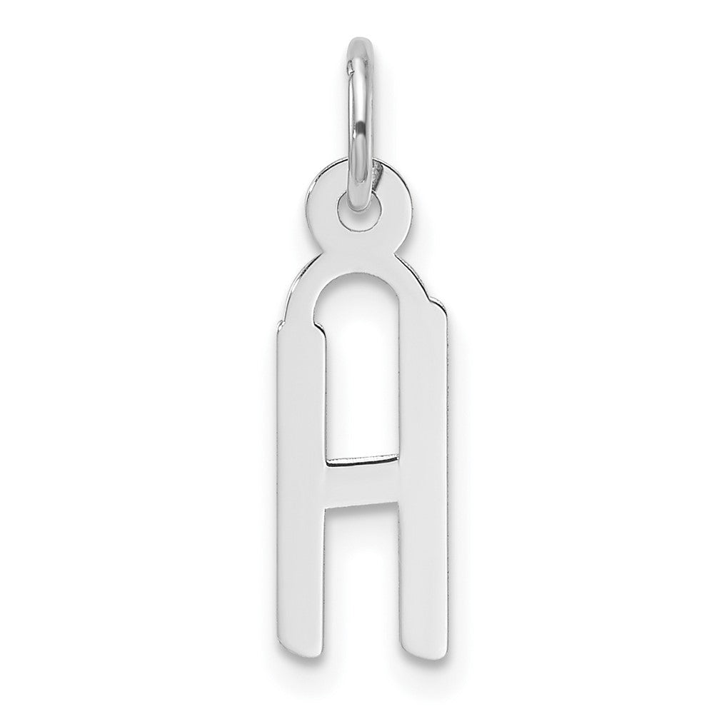 14K Weißgold Schräg Block Buchstabe H Initiale Charm